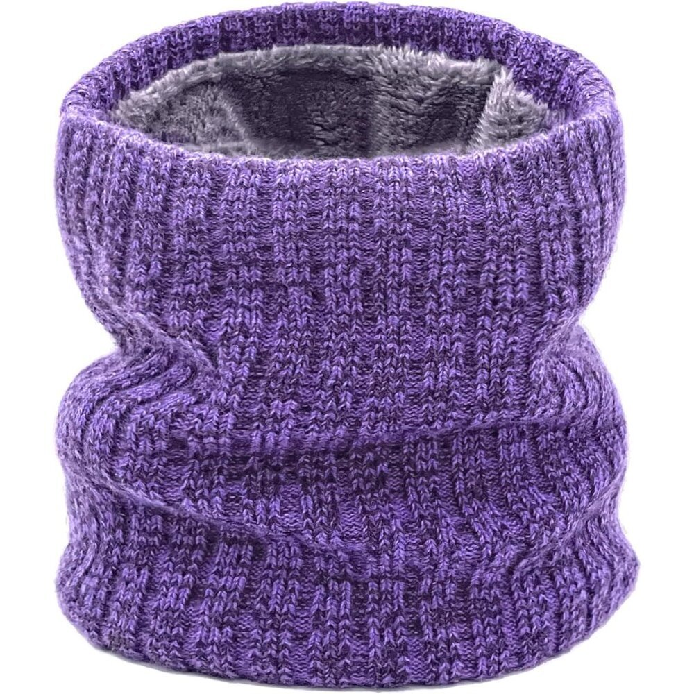 Men's Purple Winter Thermal Fleece Neck Warmer Windproof Face Cover Ski Mask